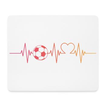 Fußballer Fußball Herzschlag Fußballspieler - Mousepad (Querformat) - Weiß - Vorne
