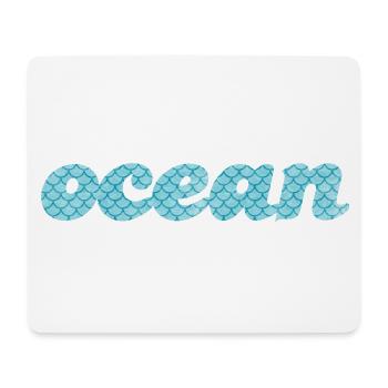 Ocean Ocean Fish Scales Sea Pattern Maritime Aqua - Tapis de souris (format paysage) - blanc - Devant