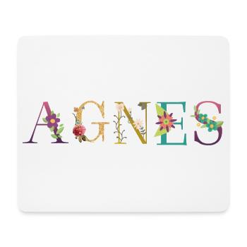 AGNES Name mit Blumen geschmückt - Mousepad (Querformat) - Weiß - Vorne