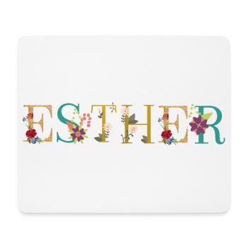 ESTHER name decorated with flowers - Mouse Pad (horizontal) - white - Front