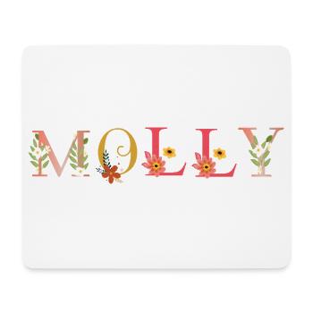 MOLLY Name mit Blumen geschmückt - Mousepad (Querformat) - Weiß - Vorne