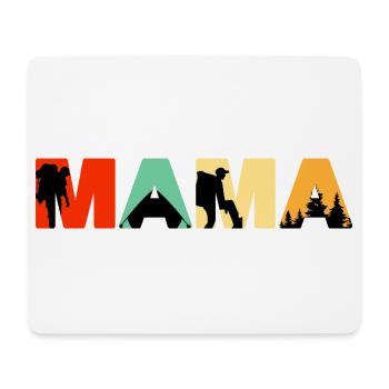 Mama Camping Retro Sunset Hiking Silhouette - Mouse Pad (horizontal) - white - Front