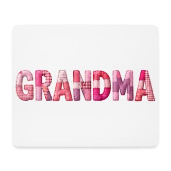Grandmother Pink Plaid Letters Patchwork - Mouse Pad (horizontal) - white - Front
