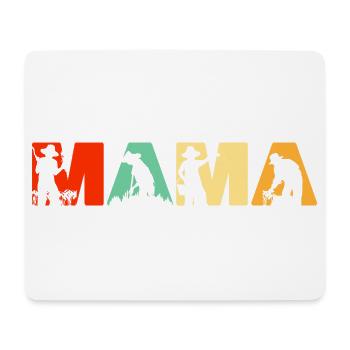 Mama Farmer Retro Vintage Silhouette Slogan - Mousepad (Querformat) - Weiß - Vorne
