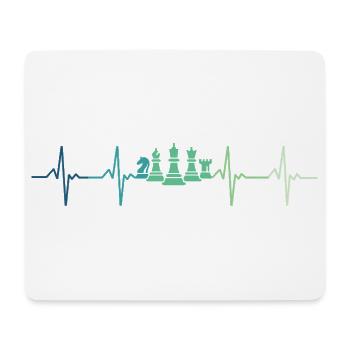 Échecs Battement de coeur jeux d'échecs - Tapis de souris (format paysage) - blanc - Devant