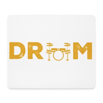Trommeltypografie mit Schlagzeug-Ikone - Mousepad (Querformat) - Weiß - Vorne