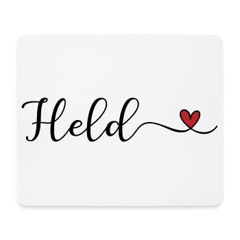 Held im Herz - Mousepad (Querformat) - Weiß - Vorne
