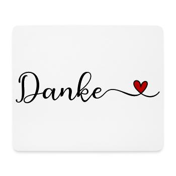 Danke mit Herz - Mousepad (Querformat) - Weiß - Vorne