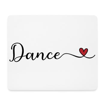 Danse mignonne Typographie Cœur - Tapis de souris (format paysage) - blanc - Devant