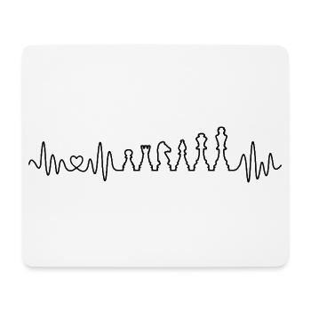 Schach Herzschlag Schachfiguren Für Schachspieler - Mousepad (Querformat) - Weiß - Vorne