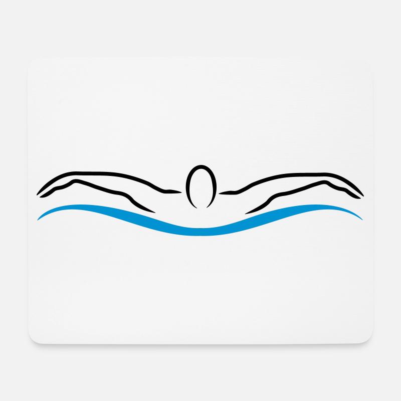schwimmen - Mousepad (Querformat) - Weiß