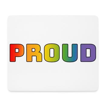 Regenbogen proud schwarz - Mousepad (Querformat) - Weiß - Vorne