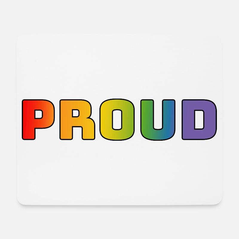 Rainbow proud black - Mouse Pad (horizontal) - white