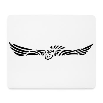 Uhu im Flug - Mousepad (Querformat) - Weiß - Vorne