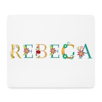 Le nom REBECA est décoré de fleurs - Tapis de souris (format paysage) - blanc - Devant