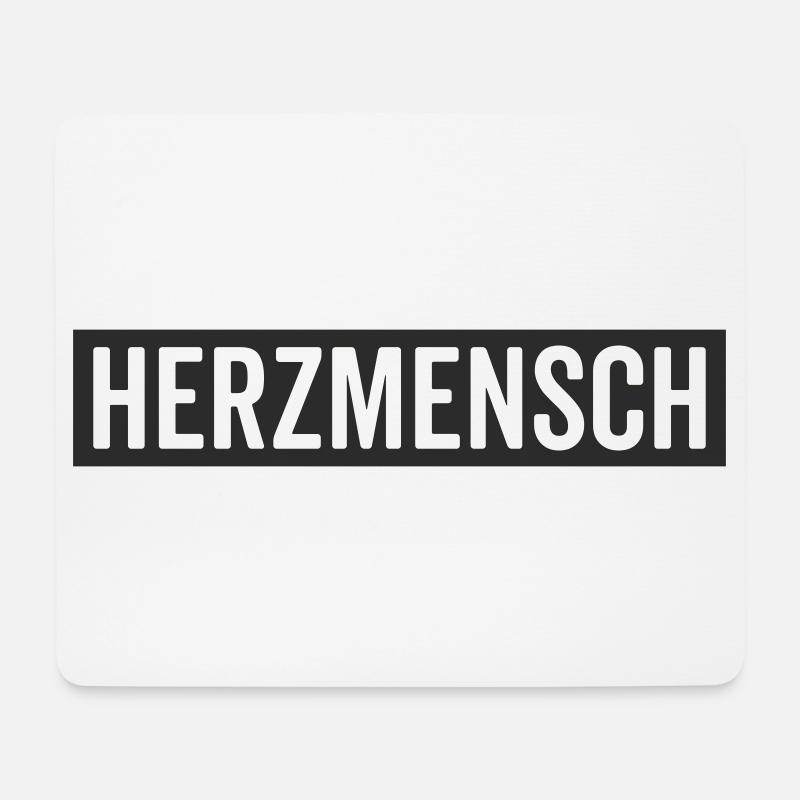 Herzmensch - Mensch mit viel Herz - Mousepad (Querformat) - Weiß