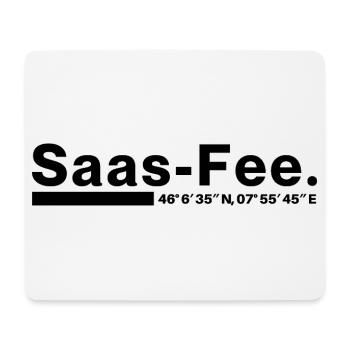 Saas-Fee coordinates Valais Switzerland - Mouse Pad (horizontal) - white - Front