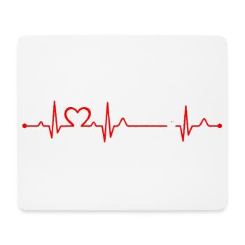 Heartbeat Curling Girl Drôle Joueur de Curling ECG - Tapis de souris (format paysage) - blanc - Devant