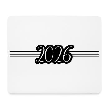 2026 Jahr - Mousepad (Querformat) - Weiß - Vorne
