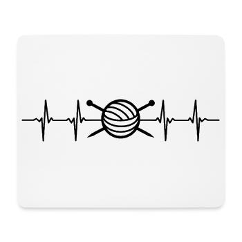 Knitting Knitted Heartbeat - Mouse Pad (horizontal) - white - Front