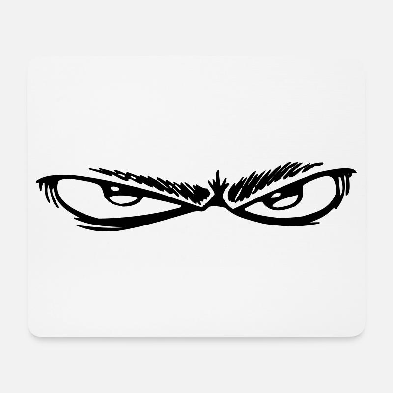 Nachtaugen Schwarzweiß - Mousepad (Querformat) - Weiß