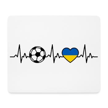 Football ukrainien battement de cœur Drapeau ukrainien - Tapis de souris (format paysage) - blanc - Devant