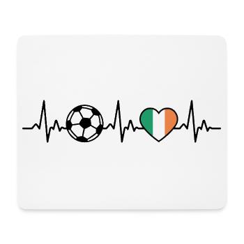 Irland Fußball Herzschlag Irland - Mousepad (Querformat) - Weiß - Vorne