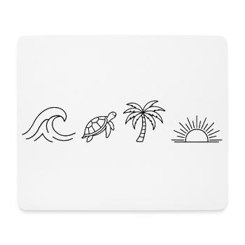 Turtle Summer Shirt - Mouse Pad (horizontal) - white - Front