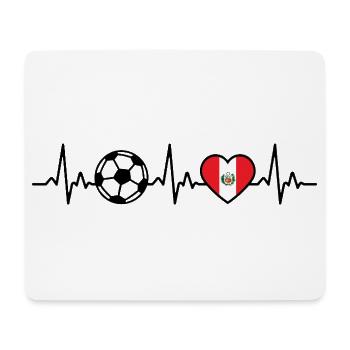 Peru Fußball Herzschlag Peru - Mousepad (Querformat) - Weiß - Vorne