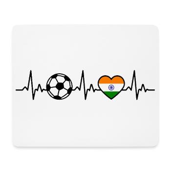 Football Inde Heartbeat Inde - Tapis de souris (format paysage) - blanc - Devant