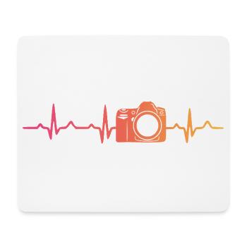 Fotografie zum Herzschlag der Sonnenuntergangskamera - Mousepad (Querformat) - Weiß - Vorne