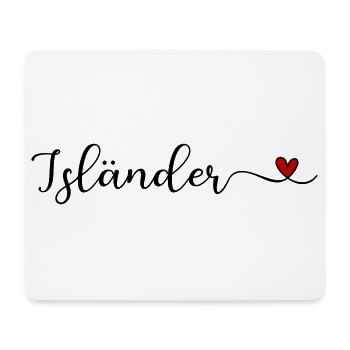 Isländer mit Herz - Mousepad (Querformat) - Weiß - Vorne