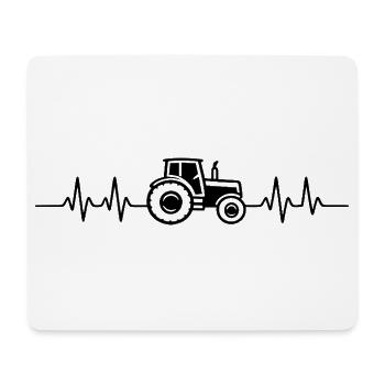 Traktor Herzschlag Bauer Landwirt - Mousepad (Querformat) - Weiß - Vorne