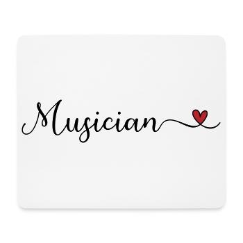 Musikerherz-Typografie - Mousepad (Querformat) - Weiß - Vorne
