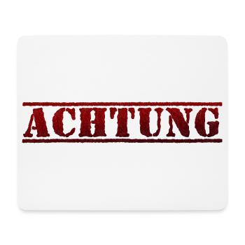 Achtung, Schriftzug, schwarz rot - Mousepad (Querformat) - Weiß - Vorne