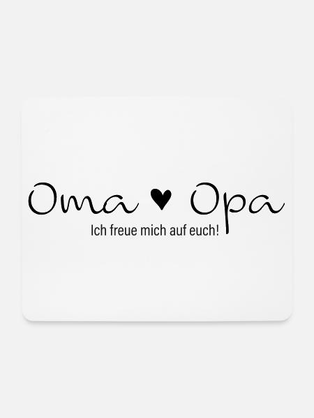 Oma Opa ich freue mich auf euch - Mousepad (Querformat) - Weiß