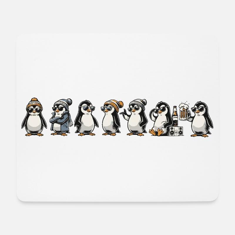 Coole Pingus - Mousepad (Querformat) - Weiß