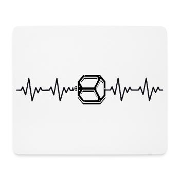 Fahrrad Pedal MTB Tatze EKG Herzschlag - Mousepad (Querformat) - Weiß - Vorne