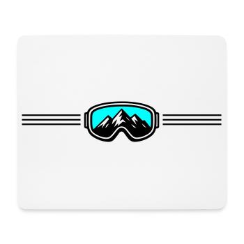 Skibrille Ski Berge - Mousepad (Querformat) - Weiß - Vorne