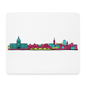 Toulouse City Skyline Basilique Linienzeichnung - Mousepad (Querformat) - Weiß - Vorne