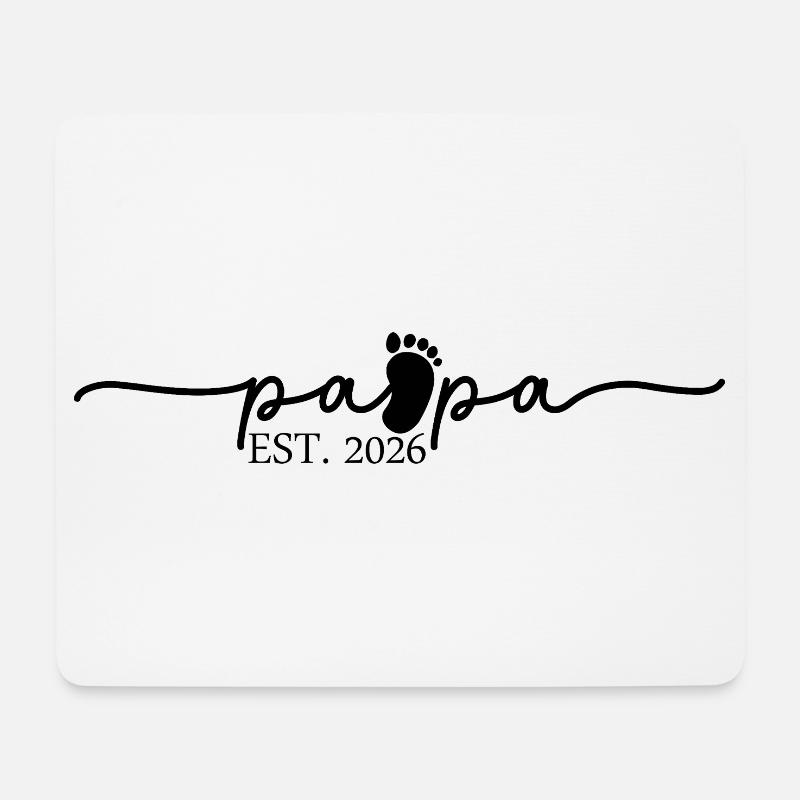 Papa Est.2026 Logo - Mousepad (Querformat) - Weiß