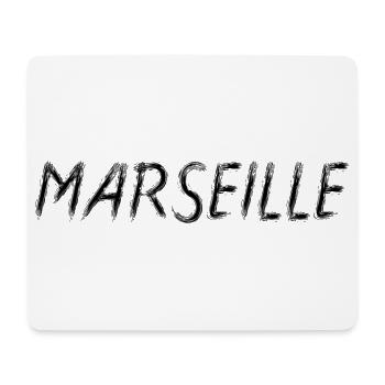 Marseille Brush Typography Noir - France - Tapis de souris (format paysage) - blanc - Devant