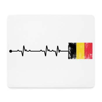 Belgium Flag Heartbeat - Mouse Pad (horizontal) - white - Front