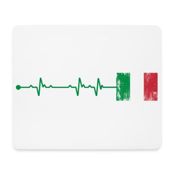 Italien Flagge Herzschlag - Mousepad (Querformat) - Weiß - Vorne