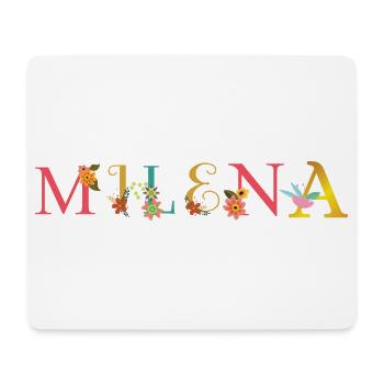 MILENA Name mit Blumen geschmückt - Mousepad (Querformat) - Weiß - Vorne