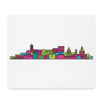 Palermo City Skyline Kathedrale Moderne Linienkunst - Mousepad (Querformat) - Weiß - Vorne