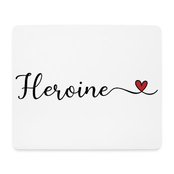 Héroïne au cœur Typographie - Tapis de souris (format paysage) - blanc - Devant