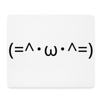 Cats Emote (=^・ω・^=) Cute Cat Kaomoji - Mouse Pad (horizontal) - white - Front