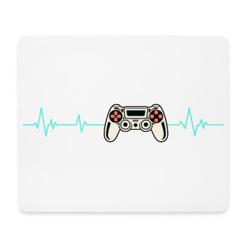 Herzschlag Gaming-Controller - Mousepad (Querformat) - Weiß - Vorne