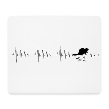 Herzschlag Biber - Mousepad (Querformat) - Weiß - Vorne